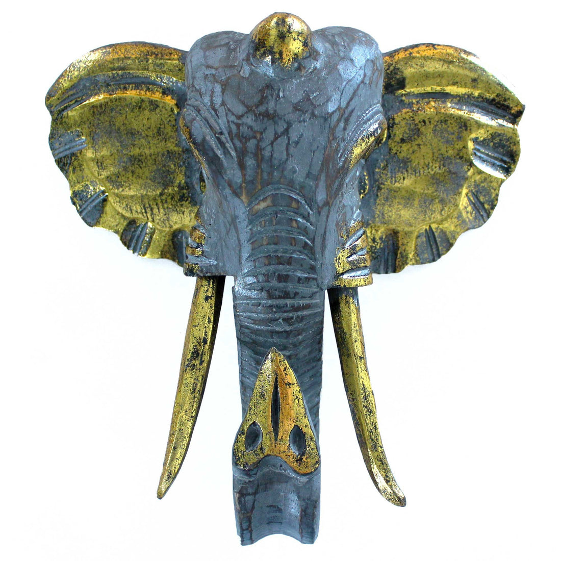 Cabeza de elefante artesanal en madera de albasia