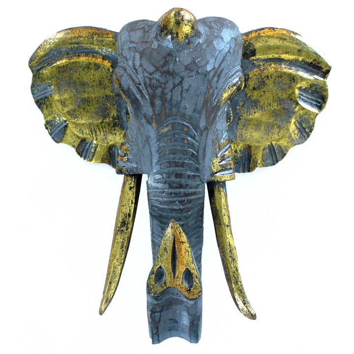 Cabeza de elefante artesanal en madera de albasia